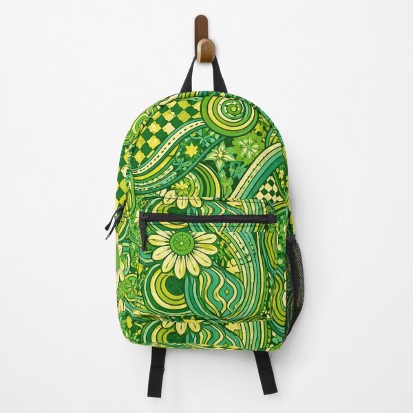 Item preview, Psychedelic Green Retro Pattern – Bold 70s Inspired AI Generated Design designed and sold by Cleora Visuals.