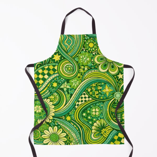 Item preview, Psychedelic Green Retro Pattern – Bold 70s Inspired AI Generated Design designed and sold by Cleora Visuals.