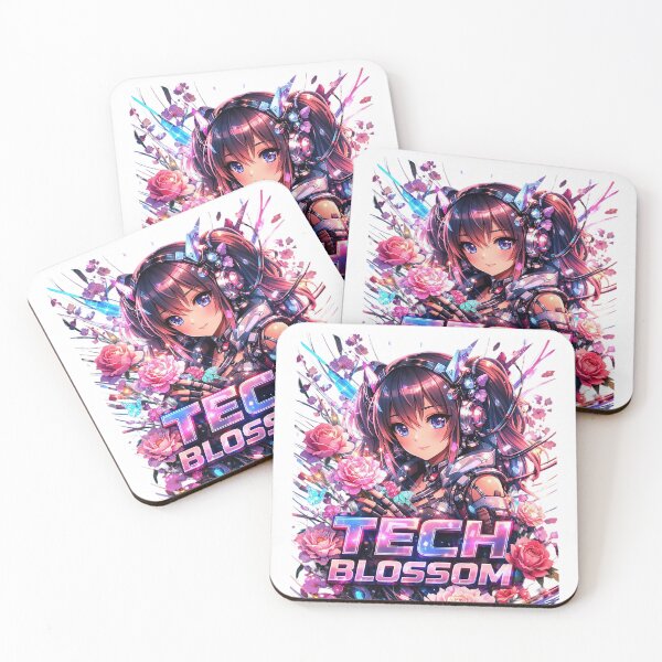 Item preview, Cyberpunk Anime Girl With Tech Blossom Text designed and sold by newvisionart191.