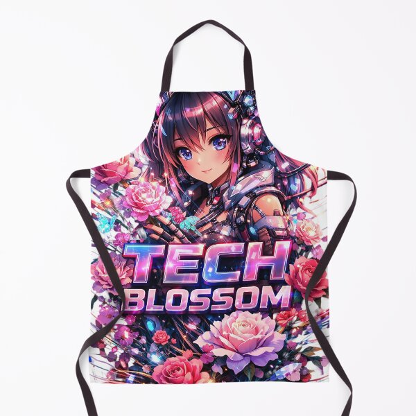 Item preview, Cyberpunk Anime Girl With Tech Blossom Text designed and sold by newvisionart191.