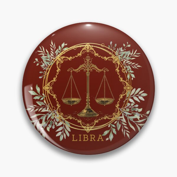 Item preview, Vintage Gold Libra Scales – Celestial Floral Zodiac Art designed and sold by TheCoolCrowd.
