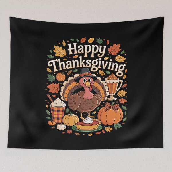 Item preview, Turkey Drinking Coffee Bow Thanksgiving Womens Turkey Day2 designed and sold by MythWoot.