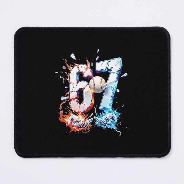 Item preview, Fiery Ice Number 67 Baseball Explosion Design designed and sold by miaa-artistshop.