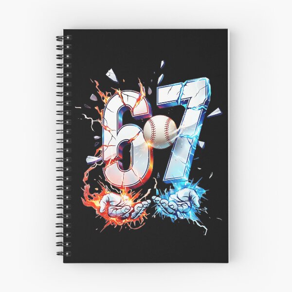 Item preview, Fiery Ice Number 67 Baseball Explosion Design designed and sold by miaa-artistshop.