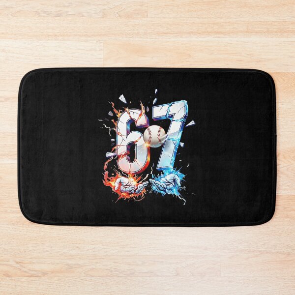 Item preview, Fiery Ice Number 67 Baseball Explosion Design designed and sold by miaa-artistshop.
