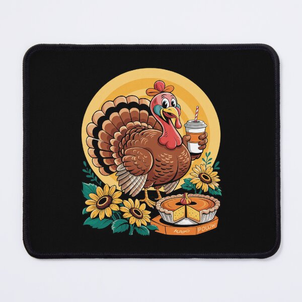 Item preview, Turkey Drinking Coffee Bow Thanksgiving Womens Turkey Day3 designed and sold by MythWoot.