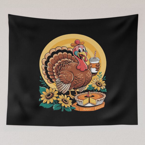 Item preview, Turkey Drinking Coffee Bow Thanksgiving Womens Turkey Day3 designed and sold by MythWoot.