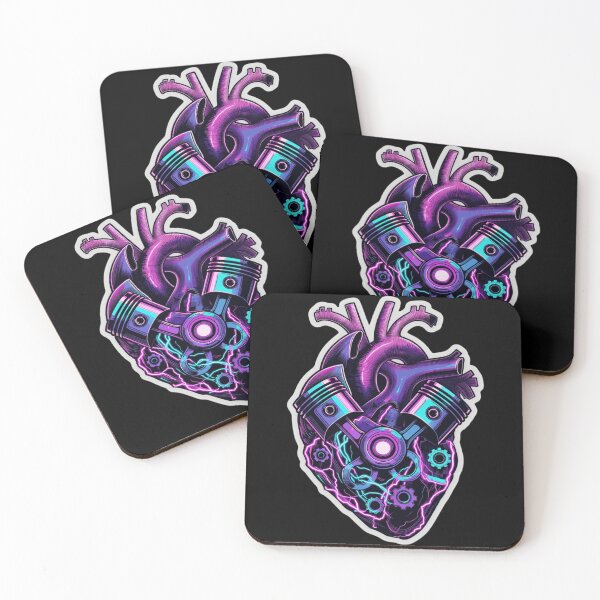 Item preview, Cybernetic Engine Heart - Retro Future Mechanic "Neon Car Enthusiast Gift" designed and sold by mAXiBoOM.