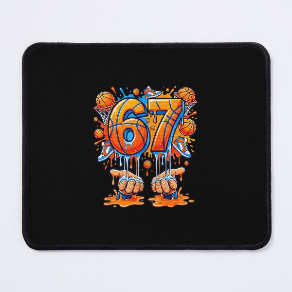Item preview, 67 Dripping Graffiti Basketball Number Art with Explosive Street Style Energy designed and sold by miaa-artistshop.