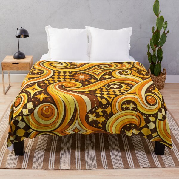 Item preview, Intense Yellow Retro Geometric Pattern – Bold Mid-Century AI Generated Design designed and sold by Cleora Art .