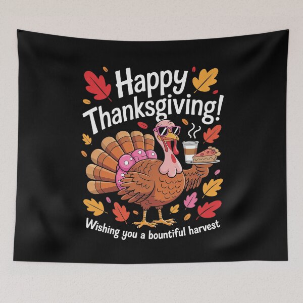 Item preview, Turkey Drinking Coffee Thanksgiving Bow Womens Turkey 1 designed and sold by MythWoot.