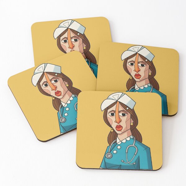 Item preview, Geometric Nurse Portrait - Cubist Art designed and sold by Tsart23.
