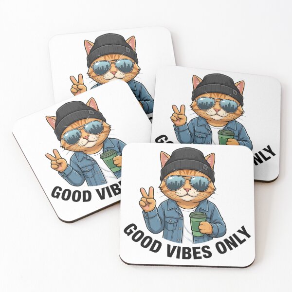 Item preview, hot Hipster Cat Good Vibes Only designed and sold by MNPJKS.