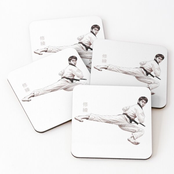 Item preview, Shūren Black Belt – Flying Side Kick Martial Arts Illustration designed and sold by SearsCreative.