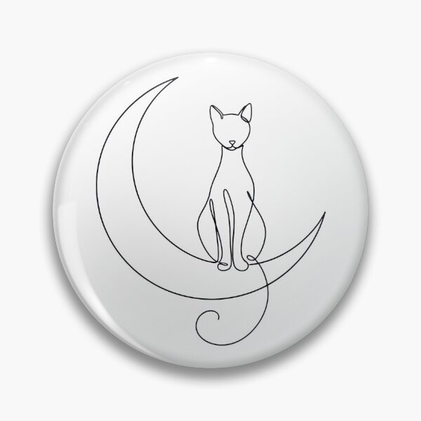 Item preview, Minimalist Cat on Crescent Moon One Line Art designed and sold by seven things shop.