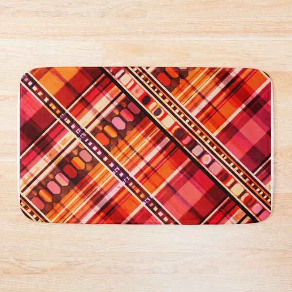 Item preview, Red Retro Plaid Pattern – Geometric Vintage Stripes AI Generated Design designed and sold by Cleora Art .
