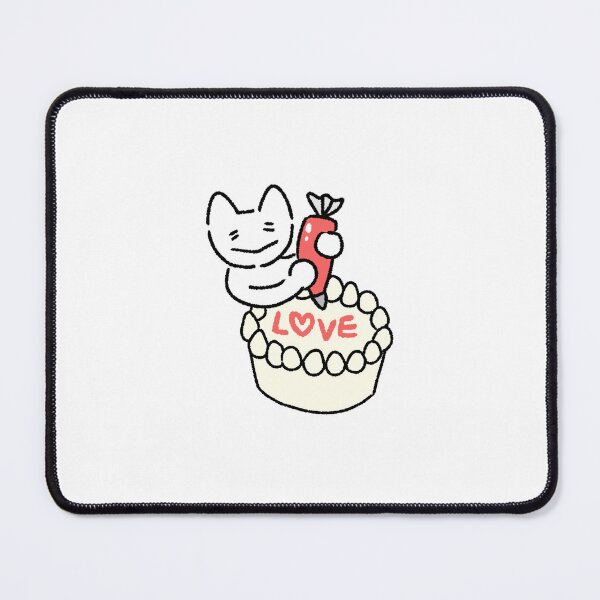 Item preview, Love Cake Cat – Kawaii White Cat Decorating Cake | Cute Sticker for Journals & Scrapbooks designed and sold by lazydayz16.