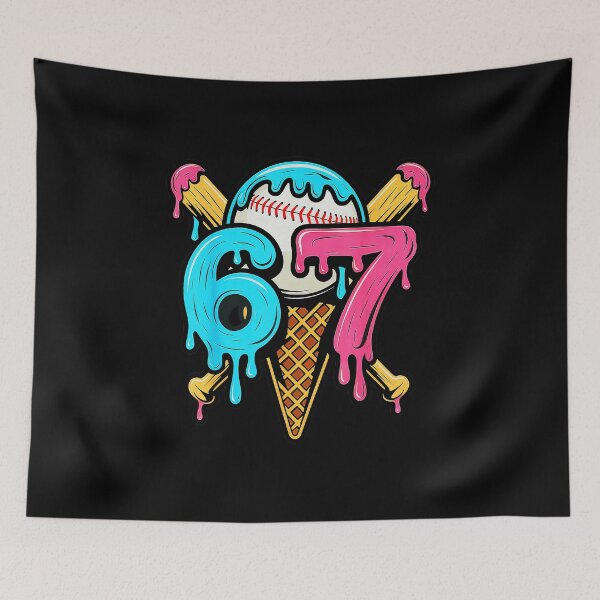 Item preview, 67 Baseball Ice Cream Drip Graphic designed and sold by miaa-artistshop.