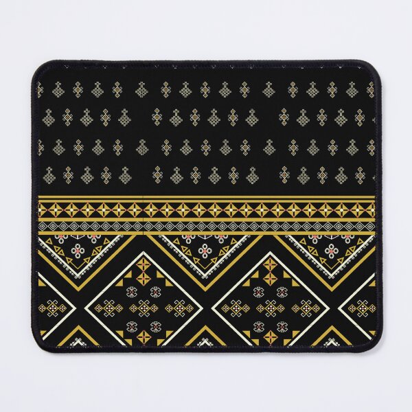 Item preview, Luxury Midnight Black and Gold Ethnic Seamless Pattern with Elegant Geometric Borders designed and sold by podprapa.
