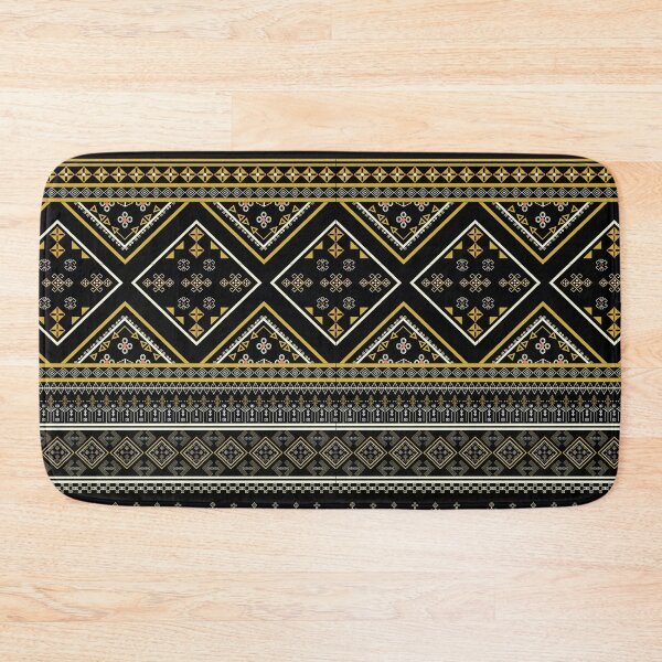 Item preview, Luxury Midnight Black and Gold Ethnic Seamless Pattern with Elegant Geometric Borders designed and sold by podprapa.