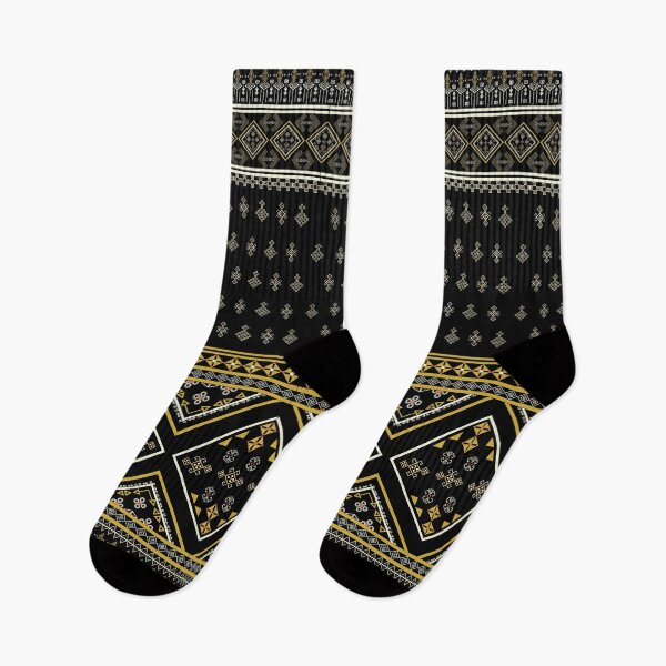 Item preview, Luxury Midnight Black and Gold Ethnic Seamless Pattern with Elegant Geometric Borders designed and sold by podprapa.