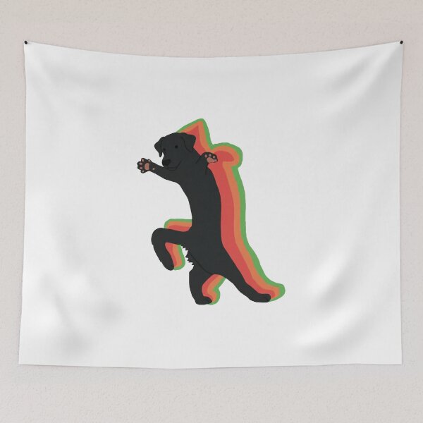 Item preview, Dog Silhouette Rainbow Outline Jumping Graphic designed and sold by JEFDodsonArt.