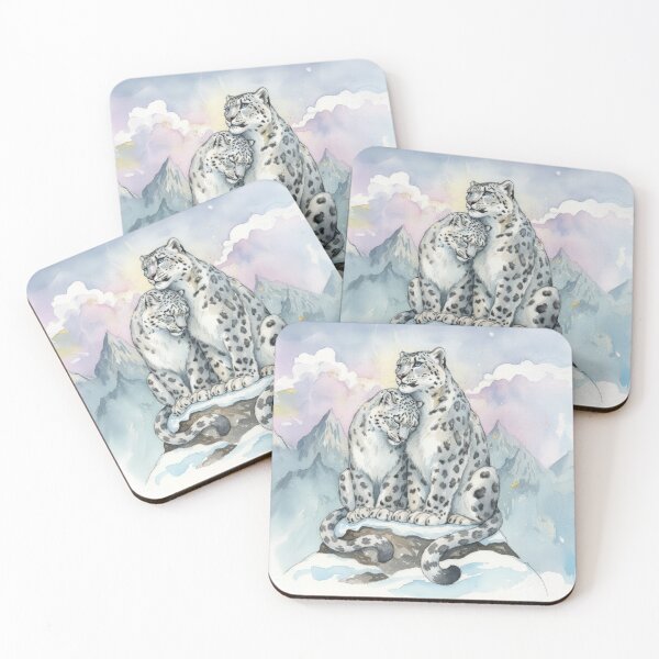 Item preview, Two Snow Leopards On A Mountaintop designed and sold by Lion and Lamb Design.