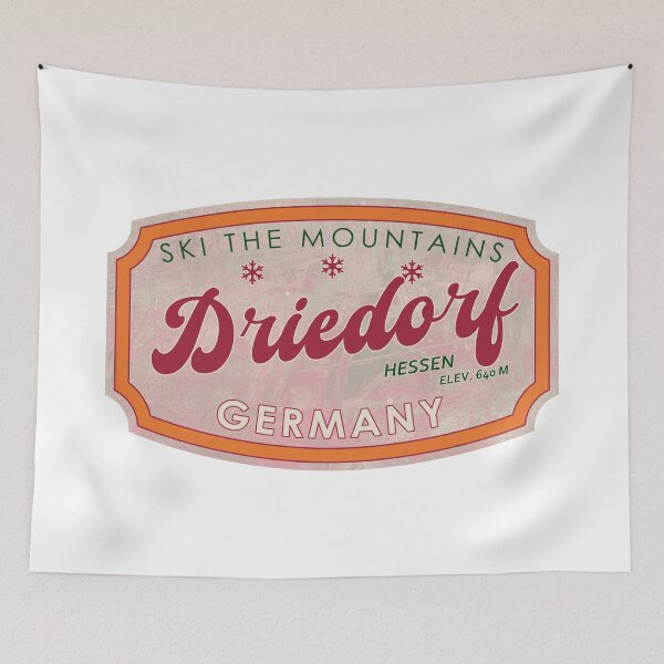 Item preview, Driedorf, Germany, Hessen, Ski, textured skiing badge designed and sold by Wanderful-roads.