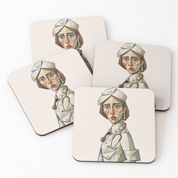 Item preview, Geometric Nurse Portrait - Cubist Art designed and sold by Tsart23.