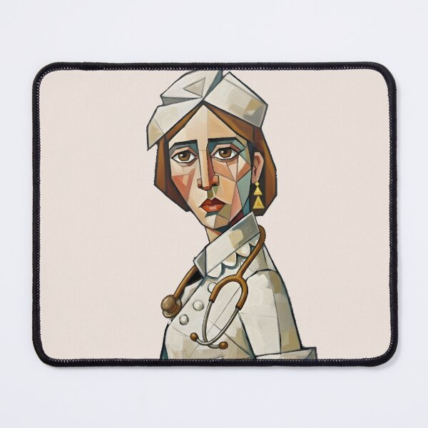 Item preview, Geometric Nurse Portrait - Cubist Art designed and sold by Tsart23.