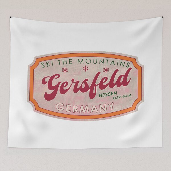 Item preview, Gersfeld, Germany, Hessen, Ski, textured skiing badge designed and sold by Wanderful-roads.