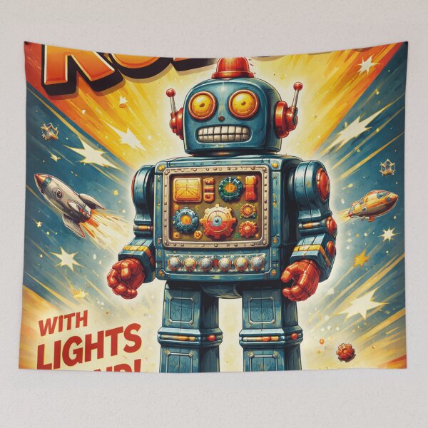 Item preview, Super Robot Retro Toy – Vintage Sci-Fi Design designed and sold by Mauswohn.