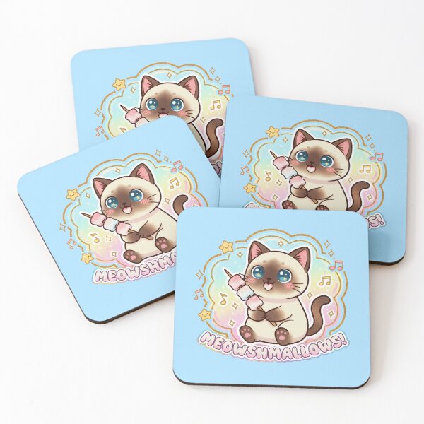 Item preview, Meowshmallows - Cute Siamese Cat Kawaii Marshmallow Sticker designed and sold by EricCreations.SHOP.