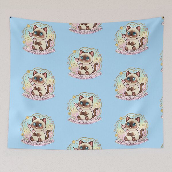 Item preview, Meowshmallows - Cute Siamese Cat Kawaii Marshmallow Sticker designed and sold by EricCreations.SHOP.