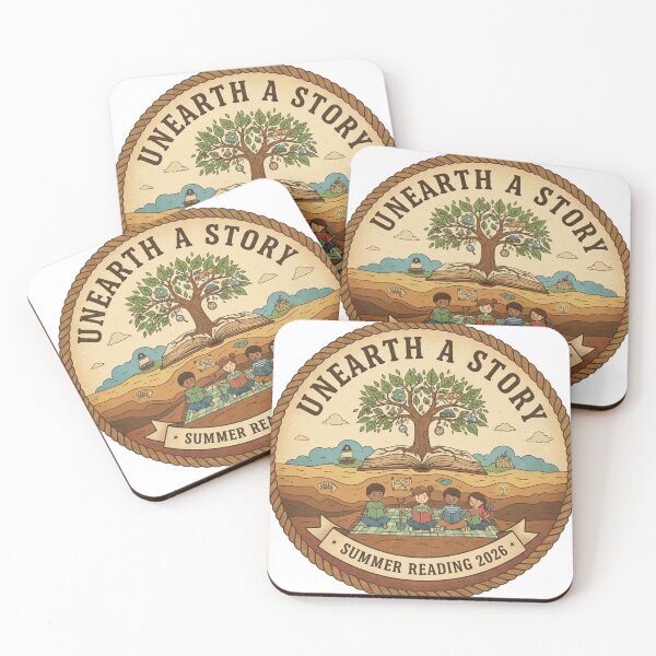 Item preview, Unearth a Story Summer Reading 2026 – Vintage Book Tree Adventure Badge designed and sold by Wear Sculpt.