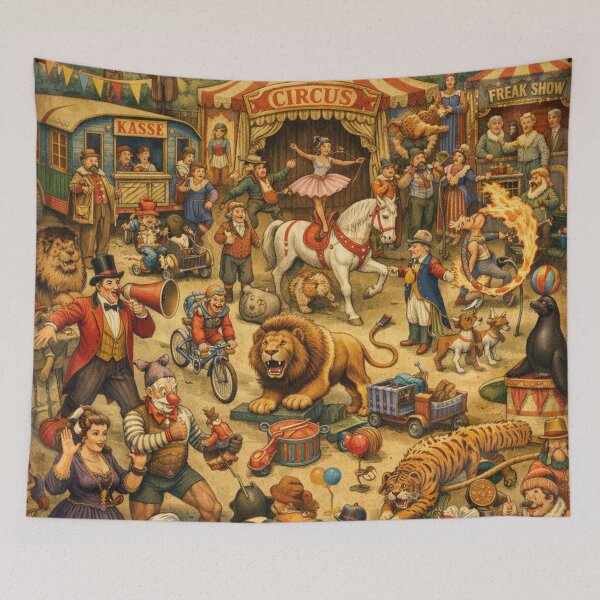 Item preview, Circus Hidden Object Picture – Magic of the Ring Vintage Art designed and sold by Mauswohn.