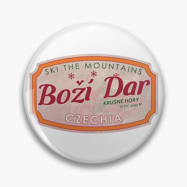 Item preview, Boží Dar, Czechia, Krušné hory, Ski, textured skiing badge designed and sold by Wanderful-roads.