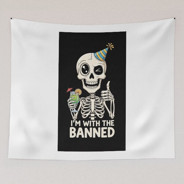 Item preview, I'm With The Banned – Funny Skeleton Party Pun designed and sold by Paper & Pattern Co.