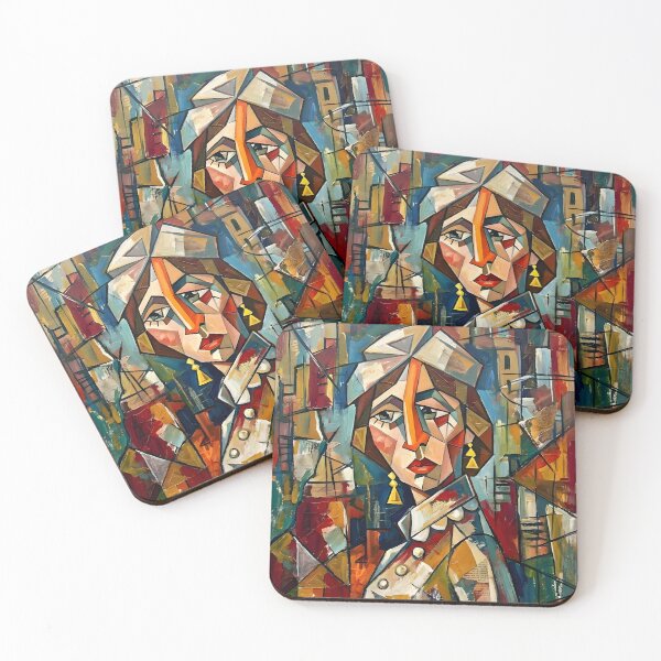 Item preview, Geometric Nurse Portrait - Cubist Art designed and sold by Tsart23.