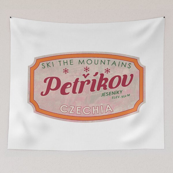 Item preview, Petříkov, Czechia, Jeseníky, Ski, textured skiing badge designed and sold by Wanderful-roads.