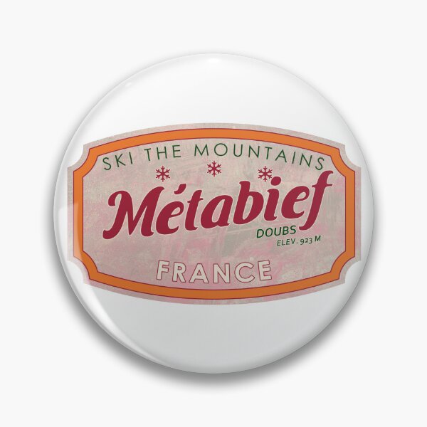 Item preview, Métabief, France, Doubs, Ski, textured skiing badge designed and sold by Wanderful-roads.