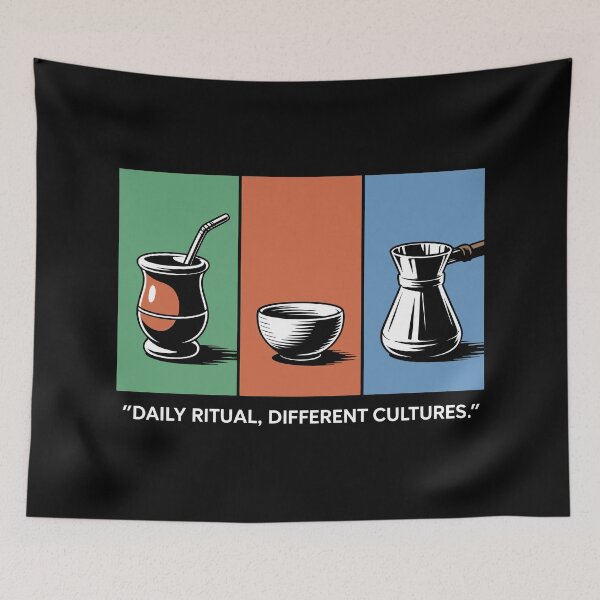 Item preview, Daily Ritual Different Cultures Global Tea and Coffee Illustration designed and sold by SplashTastic.