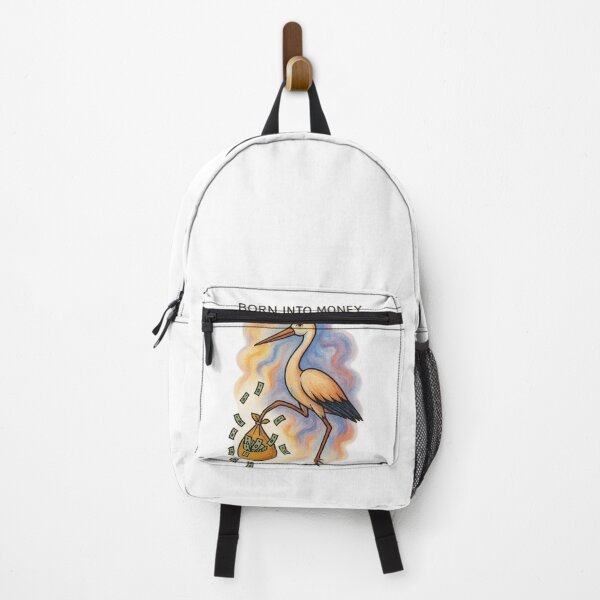 Item preview, Born Into Money - Stork Carrying Money Bag designed and sold by ARTGENERATESART.