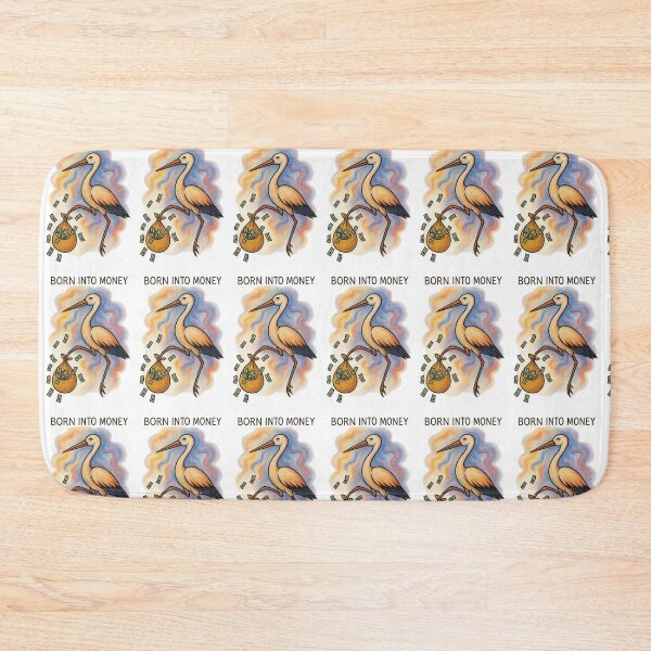 Item preview, Born Into Money - Stork Carrying Money Bag designed and sold by ARTGENERATESART.