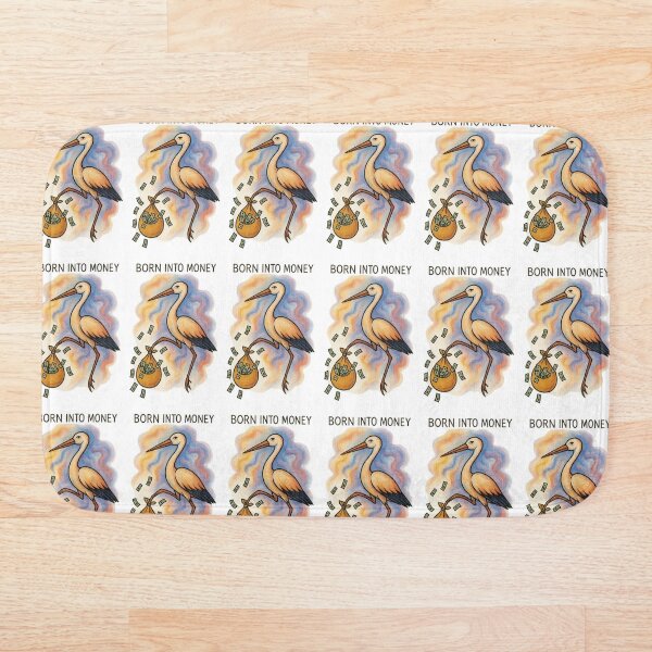 Item preview, Born Into Money - Stork Carrying Money Bag designed and sold by ARTGENERATESART.
