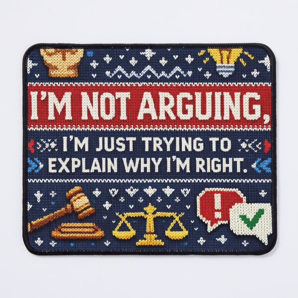 Item preview, Right on knitting design – Funny saying discussion designed and sold by Mauswohn.