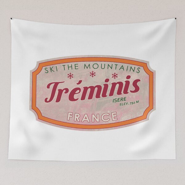 Item preview, Tréminis, France, Isère, Ski, textured skiing badge designed and sold by Wanderful-roads.
