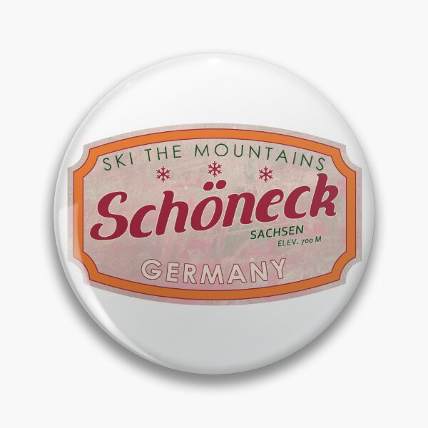 Item preview, Schöneck, Germany, Sachsen, Ski, textured skiing badge designed and sold by Wanderful-roads.