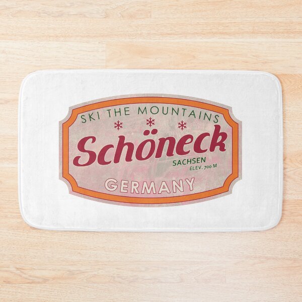 Item preview, Schöneck, Germany, Sachsen, Ski, textured skiing badge designed and sold by Wanderful-roads.