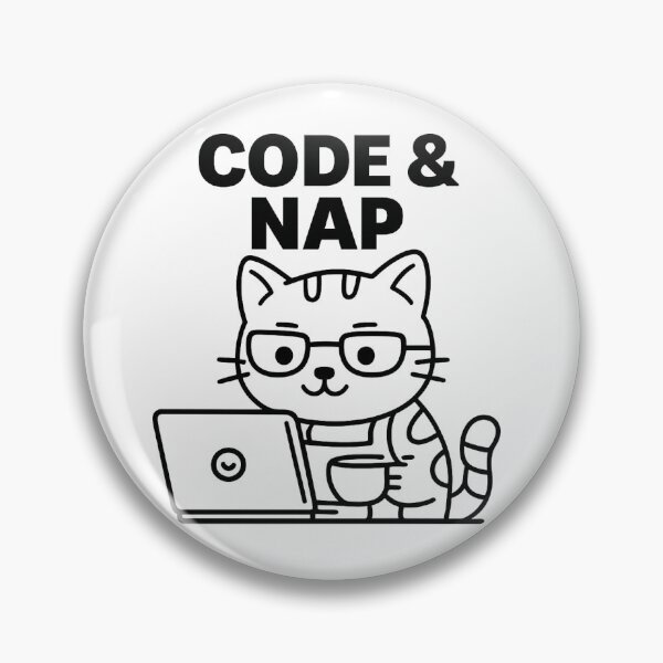 Item preview, CODE & NAP – Cute Programmer Cat Illustration designed and sold by myforestfog.